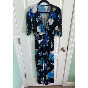 S&S Aloha Fashion Hawaii Dress Tropical Floral Turtle Print Half Sleeve Size XXL